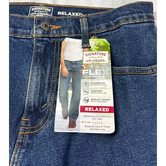 Levi Strauss & Co. Mens Signature Flex Performance Relaxed Jeans 30X32 Blue New - Picture 5 of 7